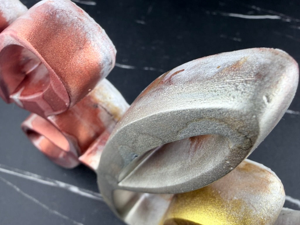 Close-up of the glossy resin surface