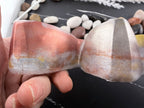Side view of the Blessed resin sign showing thickness of the letters