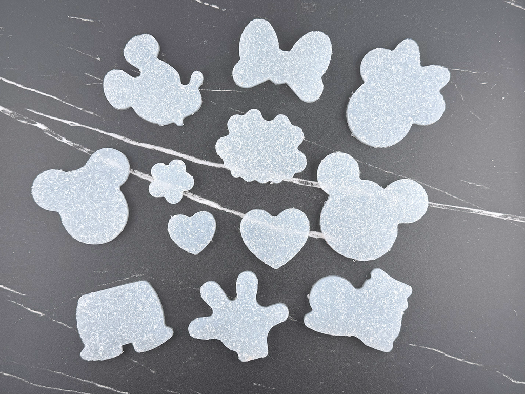 Handmade Mickey & Minnie Mouse Silicone Crystal Inlay Set